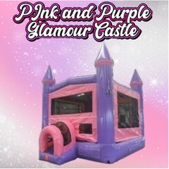 3n1 PInk and Purple Glamour Castle Bounce House