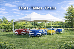 Tents Tables  Chairs