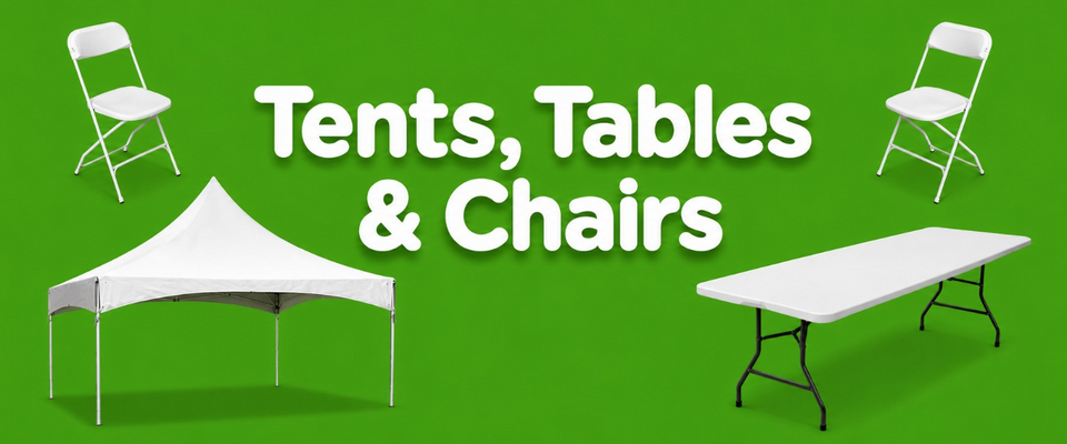  Tents, Tables, Chairs More Rentals