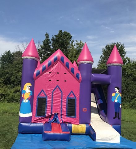 Princess-Castle-with Dry- Slide and basketball hoop Unit 57 