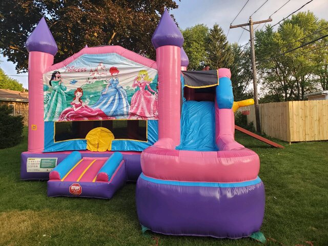 Disney-Princes-Combo with Water Slide with basketball hoop and pool -Unit-42