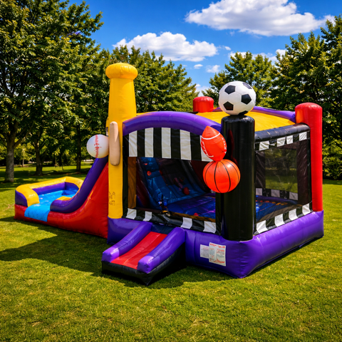 Sports Bounce House with Double Slide Rental – Unit 59