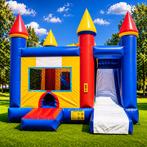 Red Castle Bounce House with Slide Rental – Unit 58