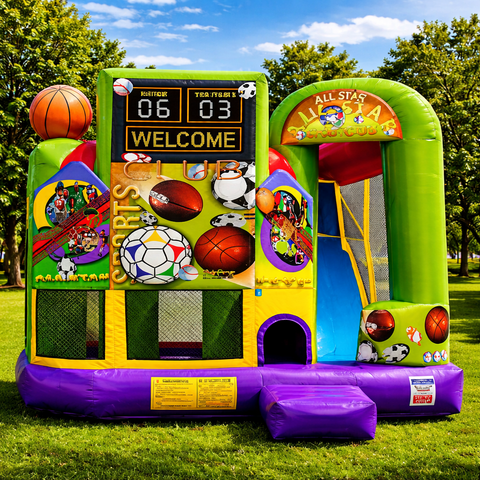 Sports Bounce House with Slide Rental – Unit 71
