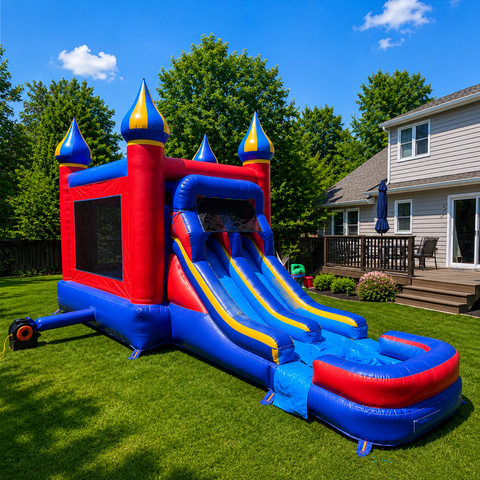 Castle Dual Lane Water Slide with Pool Rental – Unit 41
