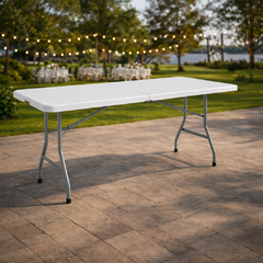 6 Ft White Rectangular Table