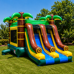 Tropical Double Slide Bounce House Rental – Unit E