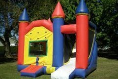 Red Castle With  Slide and Basketball  Hoop Unit 58