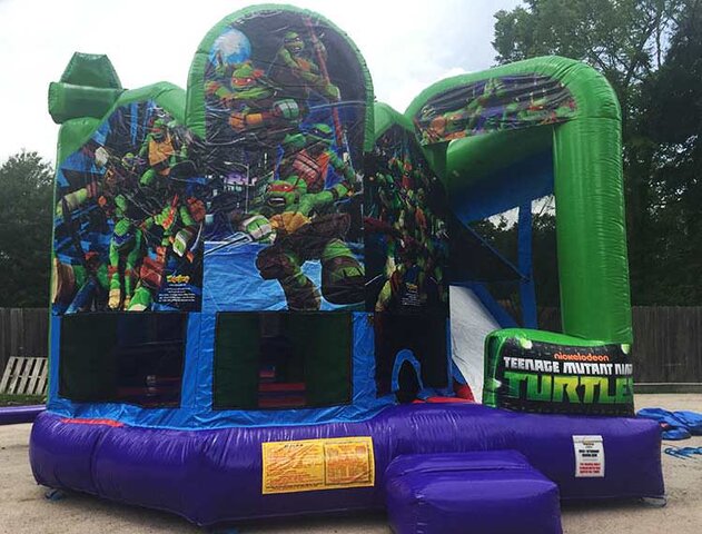 Ninja-Turtles-with dry slide and basketball hoop  and obstacles course unit  28