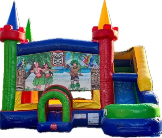 XL Aloha Tiki Bounce House W/ Slide (Wet or Dry)