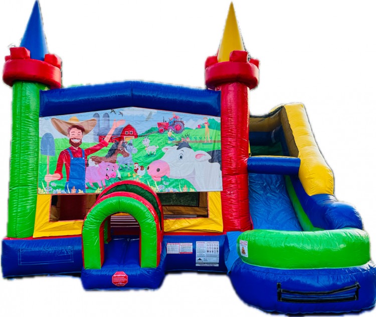 XL Farm Bounce House W/ Slide (Wet or Dry)