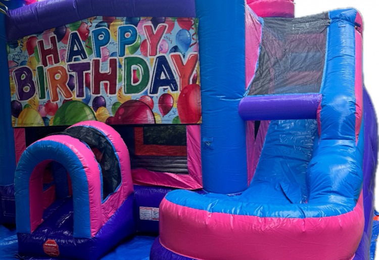 XL Happy Birthday Bounce House W/ Slide (Wet or Dry)