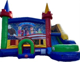 XL America Bounce House W/ Slide (Wet or Dry)