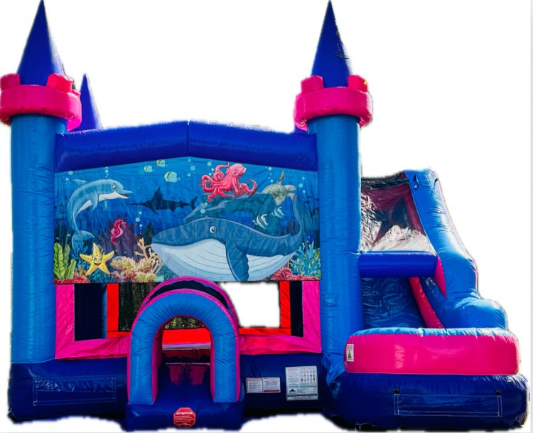 XL Under the Sea Bounce House W/ Slide (Wet or Dry)