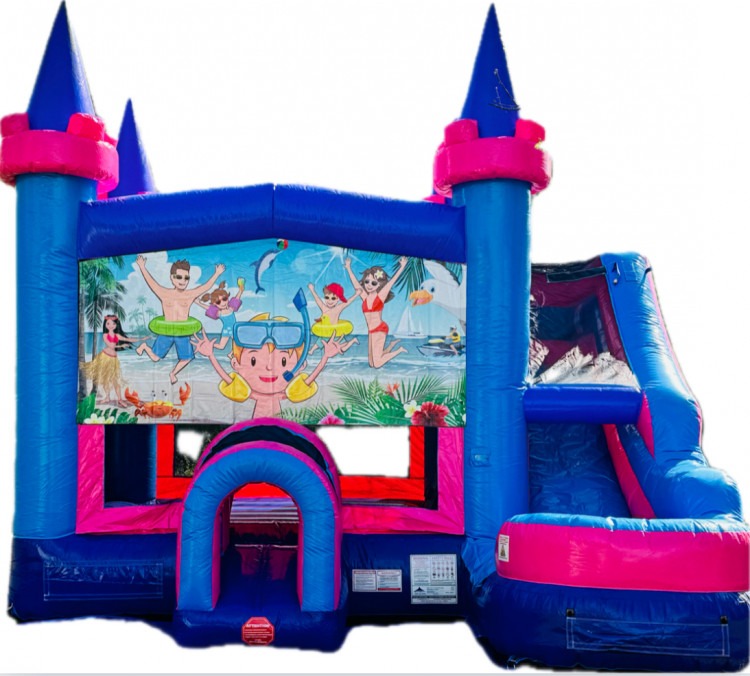 XL Tropical Beach Bounce House W/ Slide (Wet or Dry)