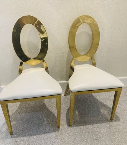 Gold Oval Back Chair (Set of 2)