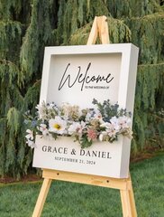 Wooden Welcome Sign with Tripod