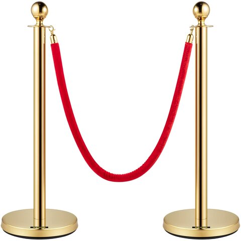 Gold Stanchions with Red Velvet Rope