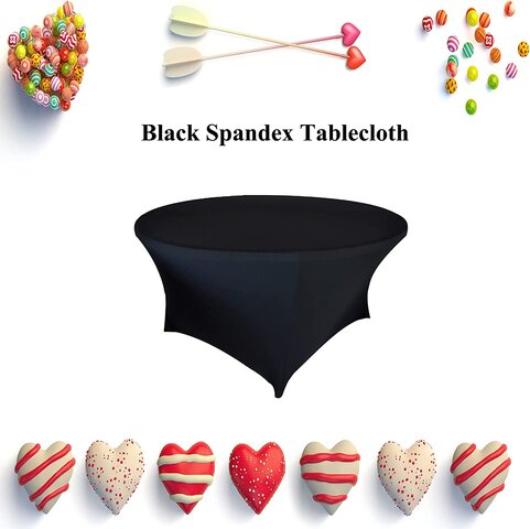 Tablecloth 5 Foot (round)(Black)(Spandex)