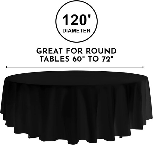 Tablecloth 5 Foot (round)(Black)(Formal/non-Spandex)