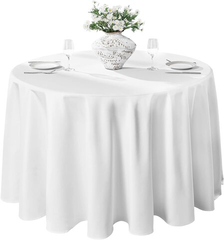 Tablecloth 5 Foot (round)(White)(Formal/non-Spandex) (Size120