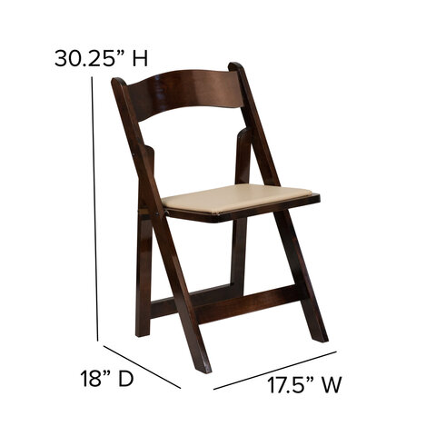 Resin Wood Folding Chair with Vinyl Padded Seat
