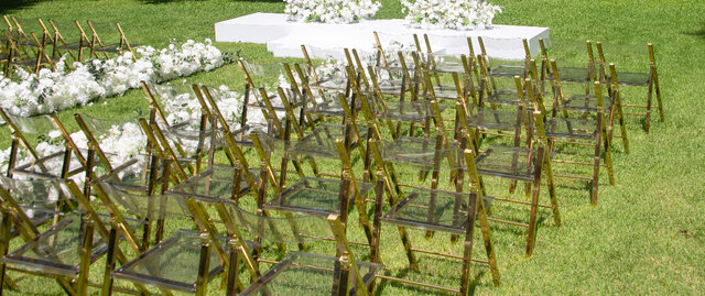 Gold Acrylic Folding Chairs