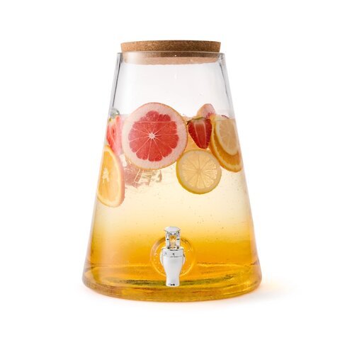 6L Glass Drink Dispenser with Cork Lid