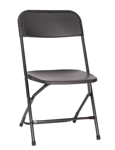 Black Plastic Heavy Duty Folding Chair, Big and Tall