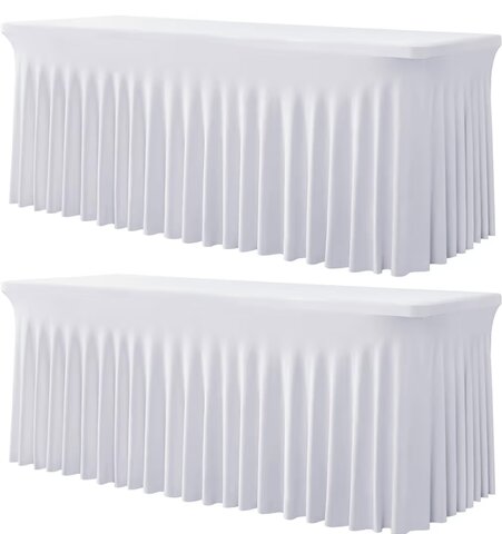 Tablecloth 6 Foot (Rectangle)(White)(Spandex)