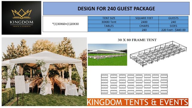 240 Person Event Package (30' Wide Tent)