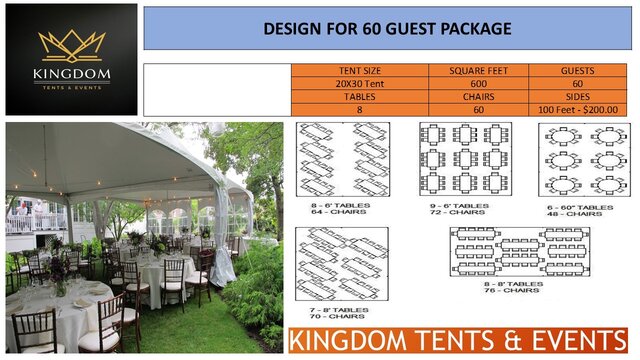 60 person Package (20' Wide Tent)