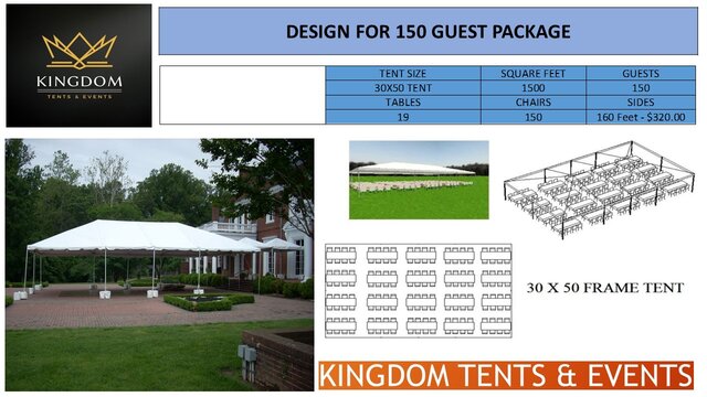 150 Person Event Package (30' Wide Tent)