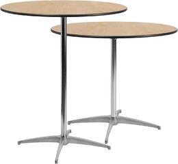 Table - 36'' Round Wood Cocktail Table with 30'' and 42'' Columns