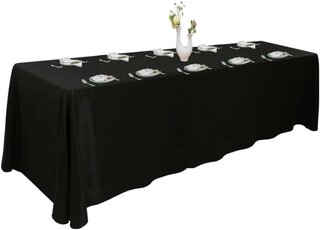 Tablecloth 8 Foot (Rectangle)(Black)(Formal/non-Spandex)