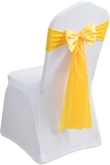 Satin Sash Decoration(Yellow) Chair Bow Cover