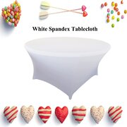 Tablecloth 5 Foot (Round)(White)(Spandex)