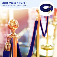 Gold Stanchions with Blue Velvet Rope