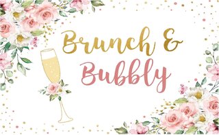 Brunch and Bubbly Bridal Shower Party Backdrop
