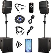 /Powered PA Speaker System Combo Set with Bluetooth/USB/SD Card/Remote Control