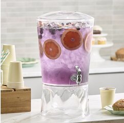 3 Gallon Acrylic Sculptured Beverage Dispenser with Ice Chamber