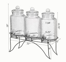 3-Piece Glass Drink Dispenser 