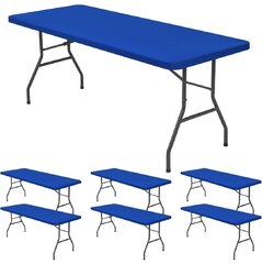 Tablecloth 8 Foot (Rectangle)(Blue)(Spandex) Picnic Table Cloth