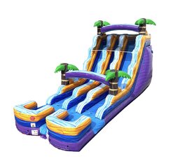 18’ Tropical Double Lane Slide (Wet / Dry)
