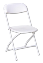 White Plastic Folding Chairs (Inside/Outside)