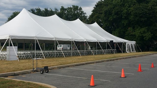 40x100 White Pole Tent