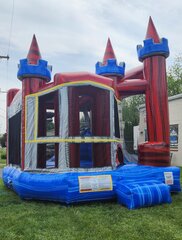 Combo Castle Tower Bounce House with Dry Slide