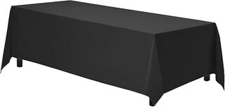 90 x 156 Inch Black Rectangular Polyester Tablecloth 