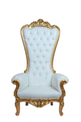 White and Gold Throne Chair 
