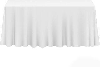 90 x 156 White Polyester Rectangular Tablecloth